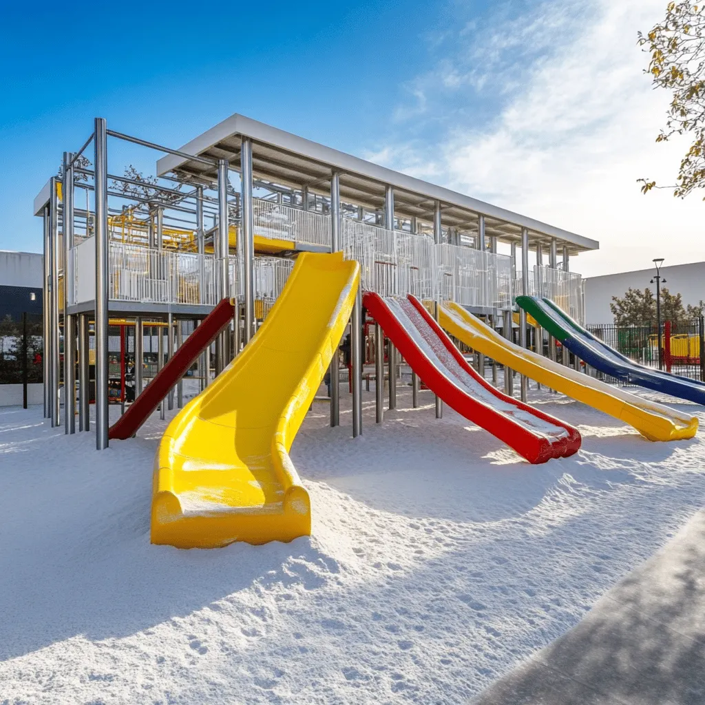 Un playground es el lugar ideal para que los niños jueguen y se diviertan. Aquí, ellos pueden explorar, crear y socializar. Los parques infantiles son esenciales para el desarrollo de los más pequeños. Fomentan la actividad física y ayudan a formar amistades.