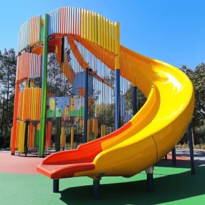 Los parques con tobogán son un lugar genial para que los niños se diviertan. En estos espacios, los pequeños pueden correr, jugar y explorar. El tobogán es una de las atracciones más emocionantes. Hace que los niños se deslicen y rían mientras disfrutan del aire fresco.