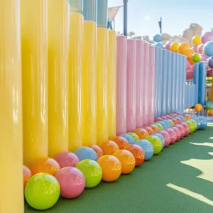 Un parque de bolas para bebés es un espacio de juego seguro. Se llena de bolas de colores y suaves. Los bebés pueden explorar y divertirse sin riesgos. Este tipo de parque tiene paredes acolchadas para proteger a los pequeños. Además, la superficie es fácil de limpiar y no resbala.