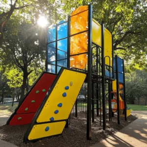 Los parques de escalada son geniales para los niños. Les permiten jugar y explorar mientras se ejercitan. Escalar ayuda a los niños a desarrollar fuerza, equilibrio y coordinación. También es una forma divertida de socializar con otros niños. Al escalar, ellos aprenden a superar retos y a confiar en sus habilidades.