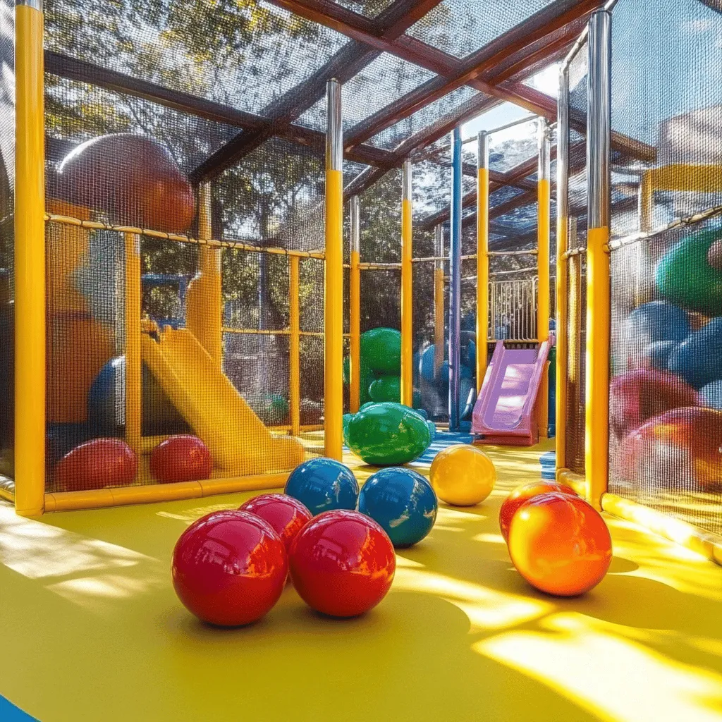Un parque de bolas es un espacio lleno de diversión. Aquí, los niños juegan en un área segura y colorida. Este lugar tiene muchas bolas de diferentes tamaños y colores. Los niños pueden saltar, rodar y explorar. Además, los parques de bolas cuentan con toboganes, túneles y escaladores. Estos elementos hacen que la experiencia sea emocionante.