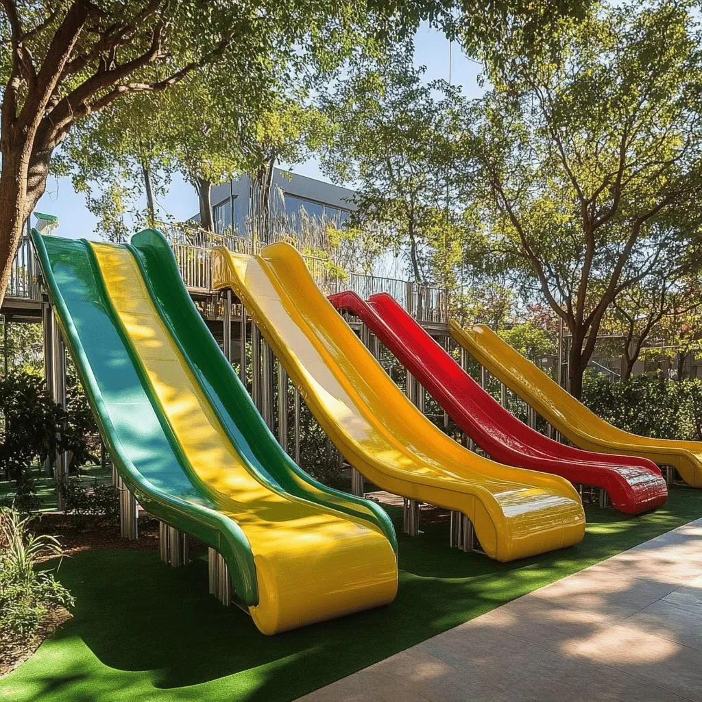 Los parques de toboganes son espacios llenos de alegría. Aquí, los niños pueden correr, jugar y deslizarse en toboganes emocionantes. Esta diversión es vital para la familia. Jugar al aire libre mejora la salud y la felicidad de todos.