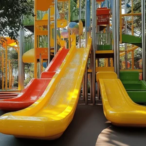Los parques infantiles de fantasía son lugares mágicos donde la imaginación cobra vida. Un parque de fantasía ofrece un mundo lleno de aventuras. Este tipo de parque incluye toboganes, trepadores y juegos que parecen de cuentos. El diseño es colorido y divertido, ideal para los niños.