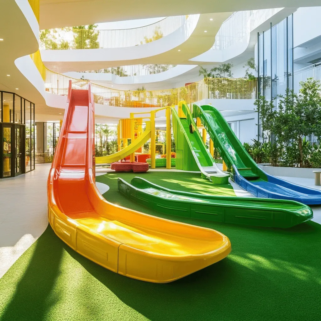 Los parques infantiles son lugares mágicos. Aquí, los niños pueden jugar y explorar. Cada parque tiene algo único. Algunos tienen toboganes grandes, otros tienen zonas de trepa. Cada rincón está diseñado para la diversión y la seguridad.