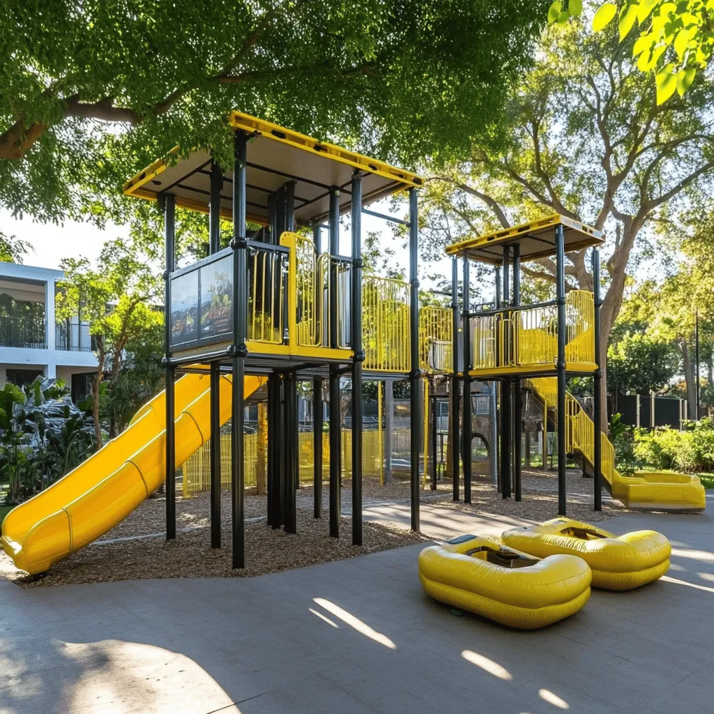 La seguridad en parques con columpios es clave. Siempre debemos tener en cuenta las normas. Las áreas de juego deben cumplir con normas de seguridad. Estas normas aseguran que los juegos sean seguros para los niños. Por eso, siempre revisamos la normativa europea EN-1176. Esta normativa establece requerimientos para el diseño y la instalación de equipos de juego.