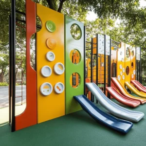 El juego es esencial para el desarrollo de los niños. Jugar al aire libre mejora su salud y bienestar. En una zona de juegos, los niños se divierten, hacen amigos y aprenden. Las áreas de juego son espacios mágicos donde los niños pueden ser creativos y activos. Una buena zona de juegos debe tener equipo seguro y atractivo.